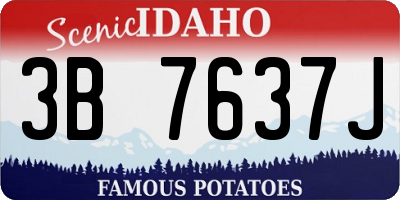 ID license plate 3B7637J