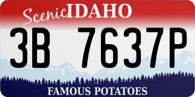 ID license plate 3B7637P