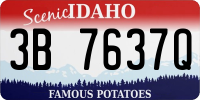 ID license plate 3B7637Q