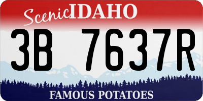 ID license plate 3B7637R