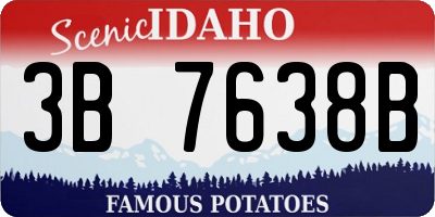 ID license plate 3B7638B