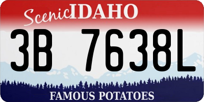 ID license plate 3B7638L