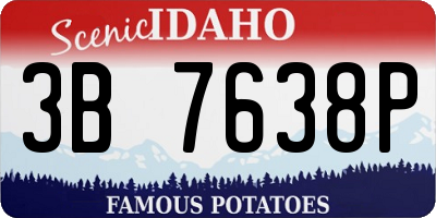 ID license plate 3B7638P