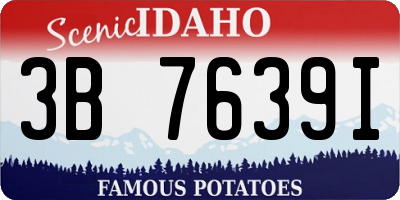 ID license plate 3B7639I