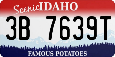 ID license plate 3B7639T