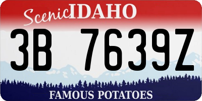 ID license plate 3B7639Z