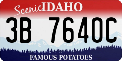 ID license plate 3B7640C