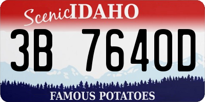 ID license plate 3B7640D