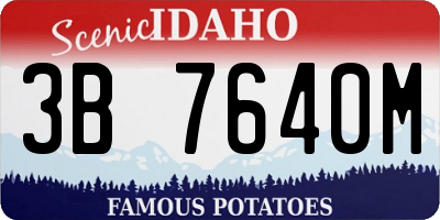 ID license plate 3B7640M