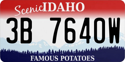 ID license plate 3B7640W