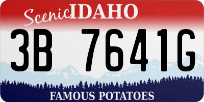 ID license plate 3B7641G