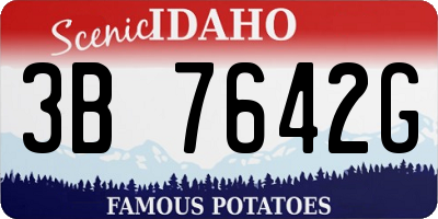 ID license plate 3B7642G