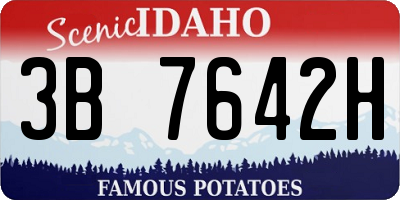 ID license plate 3B7642H
