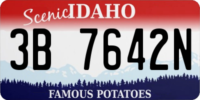 ID license plate 3B7642N