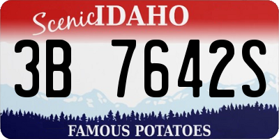 ID license plate 3B7642S