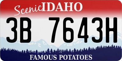 ID license plate 3B7643H