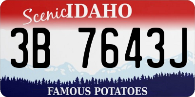 ID license plate 3B7643J