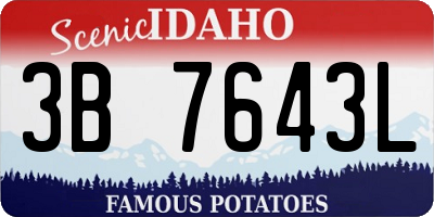 ID license plate 3B7643L