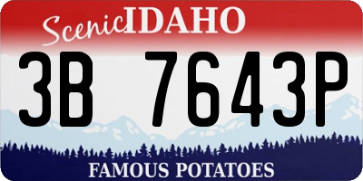 ID license plate 3B7643P