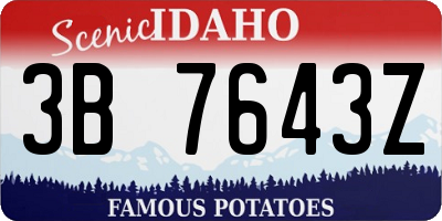ID license plate 3B7643Z