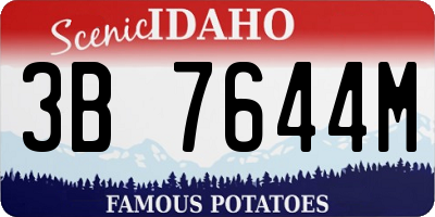ID license plate 3B7644M