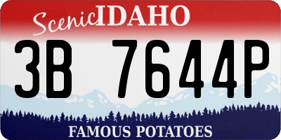 ID license plate 3B7644P
