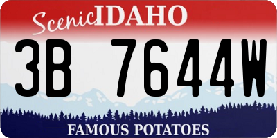 ID license plate 3B7644W