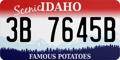 ID license plate 3B7645B