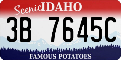 ID license plate 3B7645C