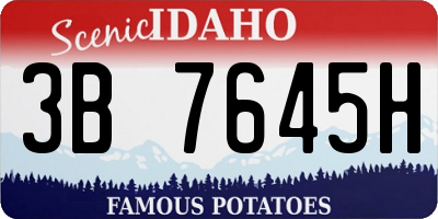 ID license plate 3B7645H