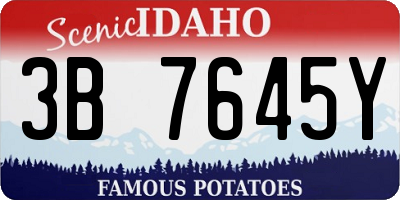 ID license plate 3B7645Y