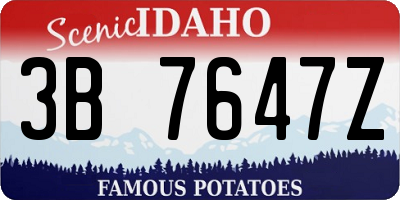 ID license plate 3B7647Z