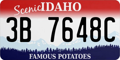 ID license plate 3B7648C