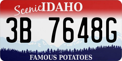 ID license plate 3B7648G