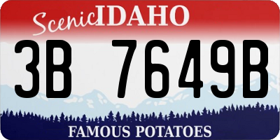 ID license plate 3B7649B