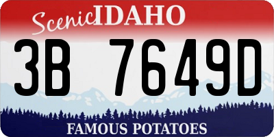 ID license plate 3B7649D