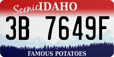 ID license plate 3B7649F