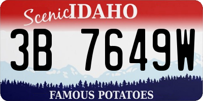 ID license plate 3B7649W
