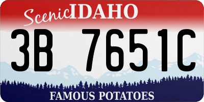 ID license plate 3B7651C