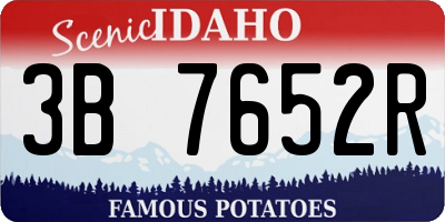 ID license plate 3B7652R