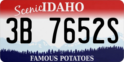 ID license plate 3B7652S