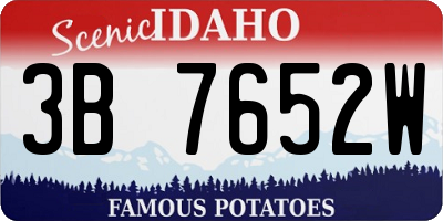 ID license plate 3B7652W