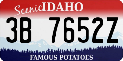 ID license plate 3B7652Z
