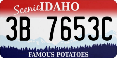 ID license plate 3B7653C