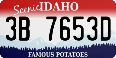 ID license plate 3B7653D