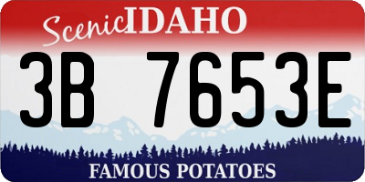 ID license plate 3B7653E