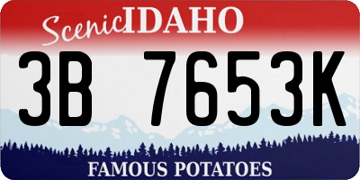 ID license plate 3B7653K