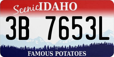 ID license plate 3B7653L