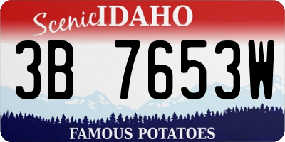 ID license plate 3B7653W