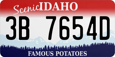 ID license plate 3B7654D